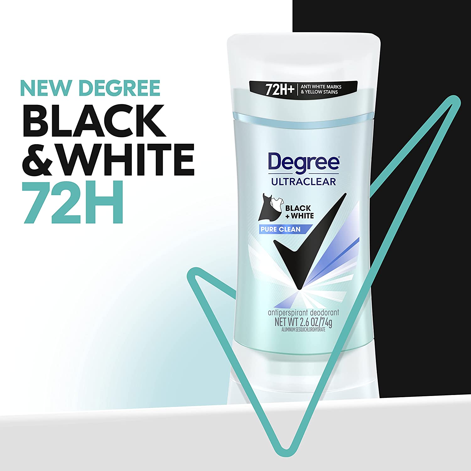 Degree Antiperspirant for Women Protects from Deodorant Stains Pure Clean Deodorant for Women 2.6 oz, Pack of 4 - Image 3